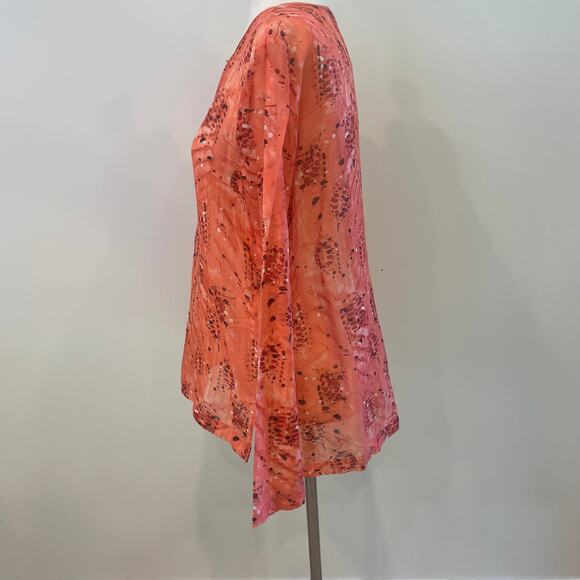 Theory Women Sheer Silk Blend Blouse Sz M - Picture 3 of 6